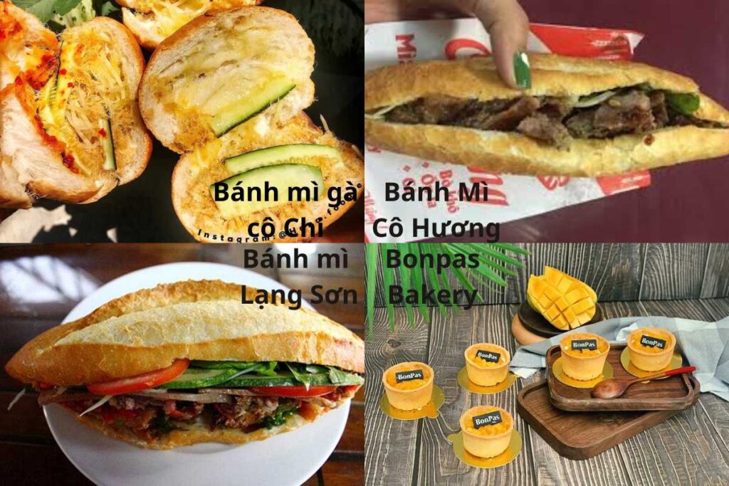 Các loại bánh mì ngon tại Đà Nẵng: Cô Chi, Cô Hương, Lạng Sơn và Bonpas.