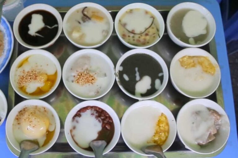 Mâm chè 16 món đa dạng tại quán chè mâm Khánh Vy Quận 10.